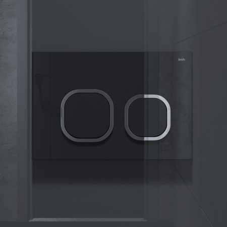 Клавиша смыва IDDIS чёрная Uniglass 001 (UNG01BCi77)